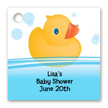 Rubber Ducky - Personalized Baby Shower Card Stock Favor Tags