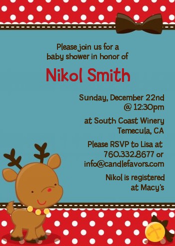 Rudolph the Reindeer - Christmas Invitations