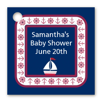 Sailboat Blue - Personalized Baby Shower Card Stock Favor Tags