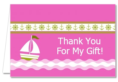 Sailboat Pink - Baby Shower Thank You Cards