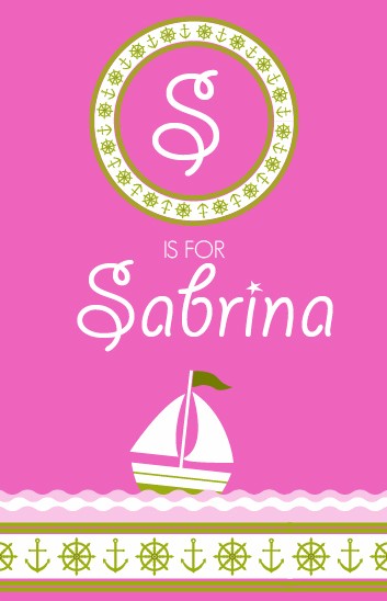 Sailboat Pink - Personalized Baby Shower Nursery Wall Art