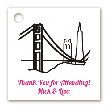 San Francisco Skyline - Personalized Bridal Shower Card Stock Favor Tags