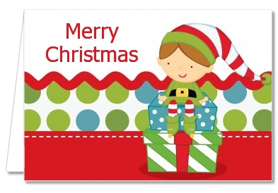 Santa's Little Elf - Christmas Thank You Cards