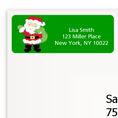 Santa's Green Bag - Christmas Return Address Labels