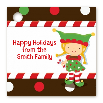 Santa's Little Elfie - Personalized Christmas Card Stock Favor Tags