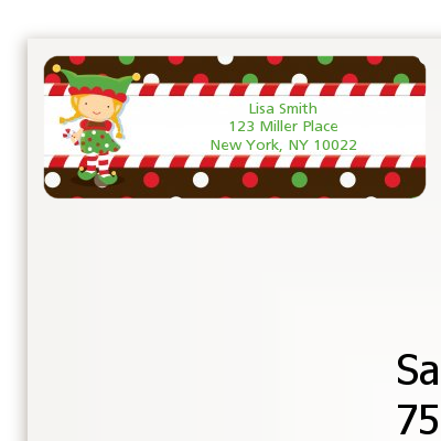 Santa's Little Elfie - Christmas Return Address Labels