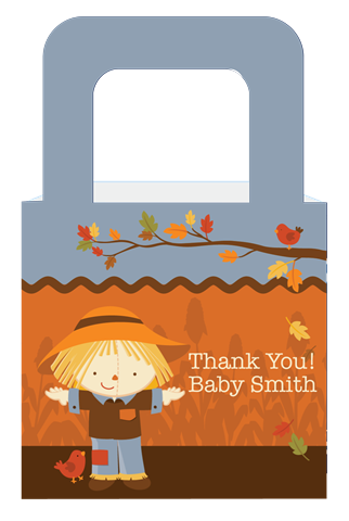 Scarecrow Fall Theme - Personalized Baby Shower Favor Boxes