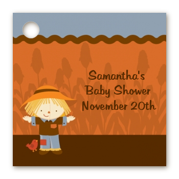 Scarecrow Fall Theme - Personalized Baby Shower Card Stock Favor Tags