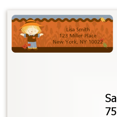 Scarecrow Fall Theme - Baby Shower Return Address Labels