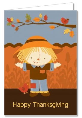 Scarecrow Fall Theme - Baby Shower Thank You Cards