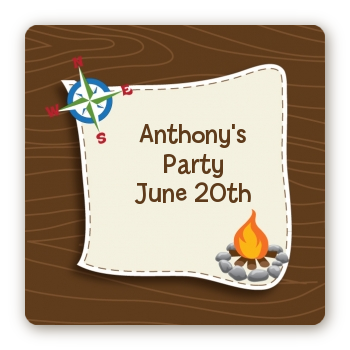 Scavenger Hunt - Square Personalized Birthday Party Sticker Labels