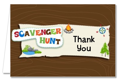 Scavenger Hunt - Birthday Party Thank You Cards