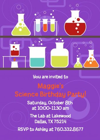 Science Lab - Birthday Party Invitations