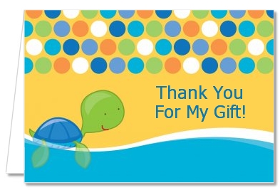 Sea Turtle Boy - Birthday Party Thank You Cards