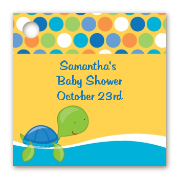 Sea Turtle Boy - Personalized Baby Shower Card Stock Favor Tags