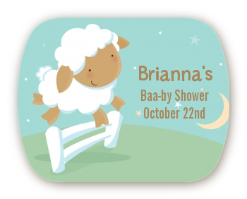 Sheep - Personalized Baby Shower Rounded Corner Stickers