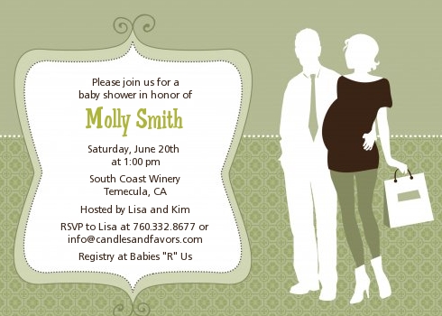  Silhouette Couple | It's a Baby Neutral - Baby Shower Invitations 