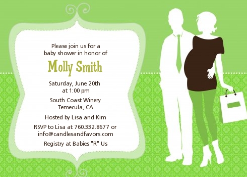  Silhouette Couple | It's a Baby Neutral - Baby Shower Invitations 