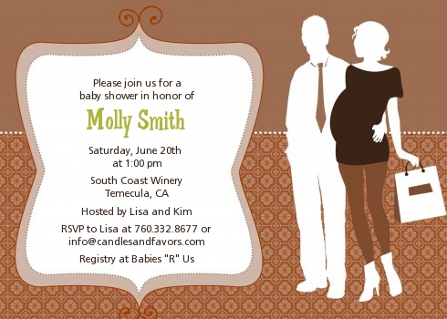  Silhouette Couple | It's a Baby Neutral - Baby Shower Invitations 