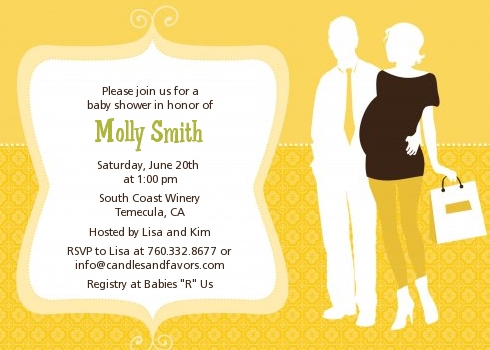  Silhouette Couple | It's a Baby Neutral - Baby Shower Invitations 