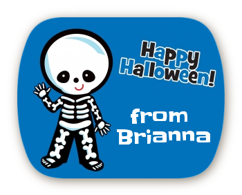 Skeleton - Personalized Halloween Rounded Corner Stickers