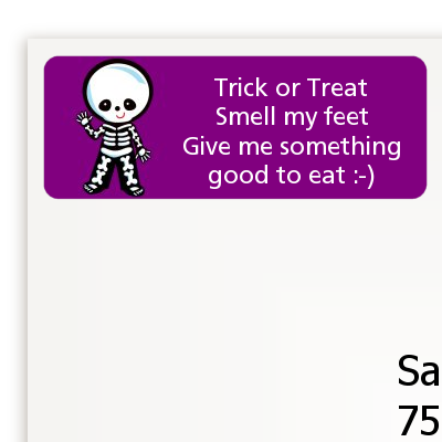 Skeleton - Halloween Return Address Labels