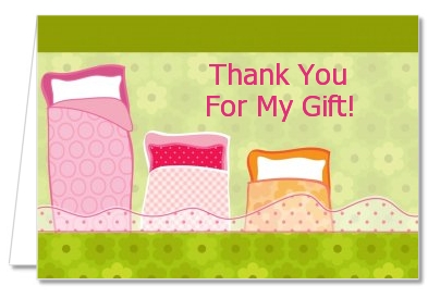 Slumber Party - Birthday Party Thank You Cards