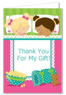 Slumber Party with Friends - Birthday Party Thank You Cards