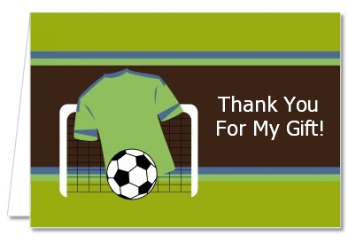 Soccer Jersey Green and Blue - Birthday Party Thank You Cards