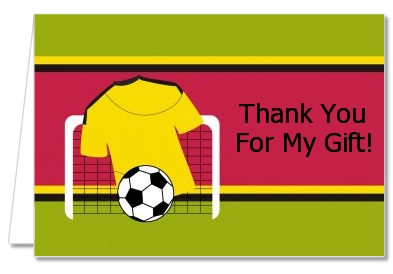 Soccer Jersey Yellow and Red - Birthday Party Thank You Cards