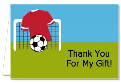 Soccer - Birthday Party Thank You Cards