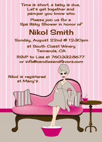 Spa Mom Pink - Baby Shower Invitations