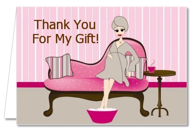 Spa Mom Pink - Baby Shower Thank You Cards