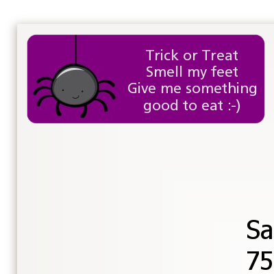 Spider - Halloween Return Address Labels