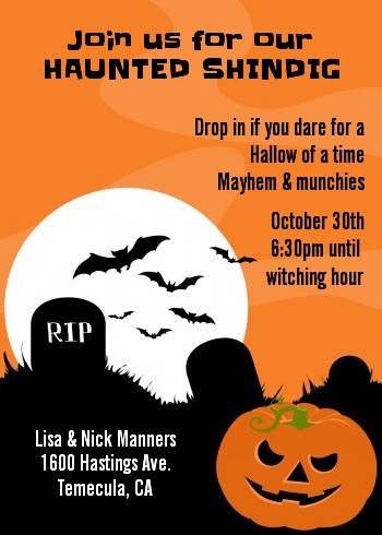 Spooky Pumpkin - Halloween Invitations