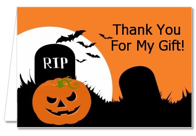Spooky Pumpkin - Halloween Thank You Cards
