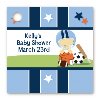 Sports Baby Asian - Personalized Baby Shower Card Stock Favor Tags
