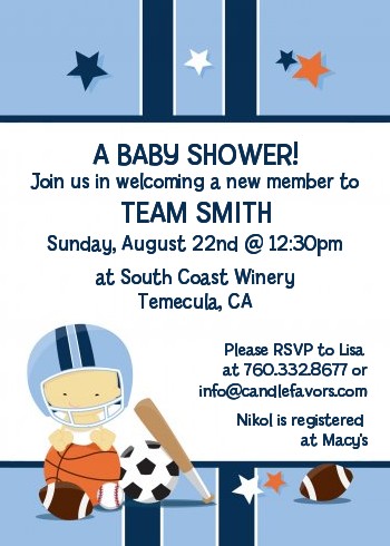 Sports Baby Asian - Baby Shower Invitations