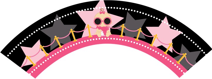  A Star Is Born!® Hollywood Black|Pink - Baby Shower Cupcake Wrappers Blonde Hair
