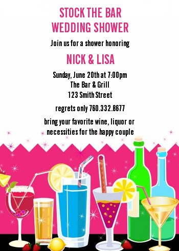 Stock the Bar Cocktails - Bachelorette Party Invitations