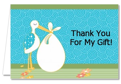 Stork It's a Boy - Baby Shower Thank You Cards