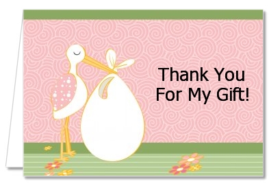 Stork It's a Girl - Baby Shower Thank You Cards