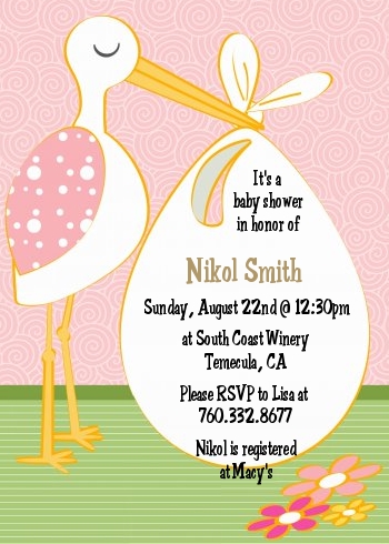  Stork Neutral - Baby Shower Invitations Neutral