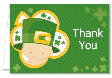 St. Patrick's Baby Shamrock - Baby Shower Thank You Cards