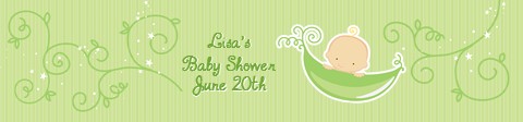  Sweet Pea Caucasian Boy - Personalized Baby Shower Banners Caucasian Boy
