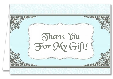 Light Blue & Grey - Bridal Shower Thank You Cards