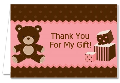 Teddy Bear Pink - Baby Shower Thank You Cards