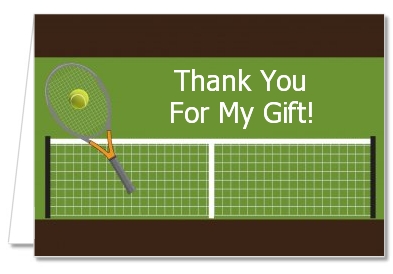 Tennis - Birthday Party Thank You Cards