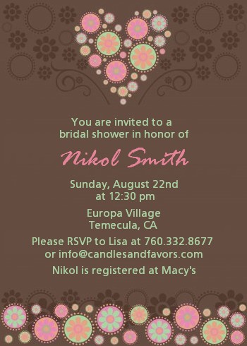 Trendy Floral Heart - Bridal Shower Invitations