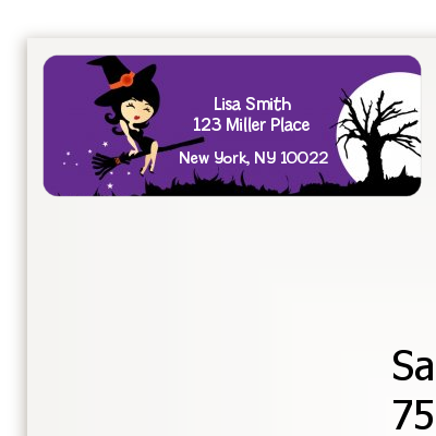 Trendy Witch - Halloween Return Address Labels